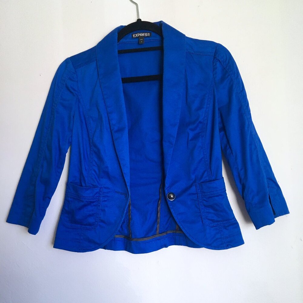 Express Blue Shawl Collar Blazer
